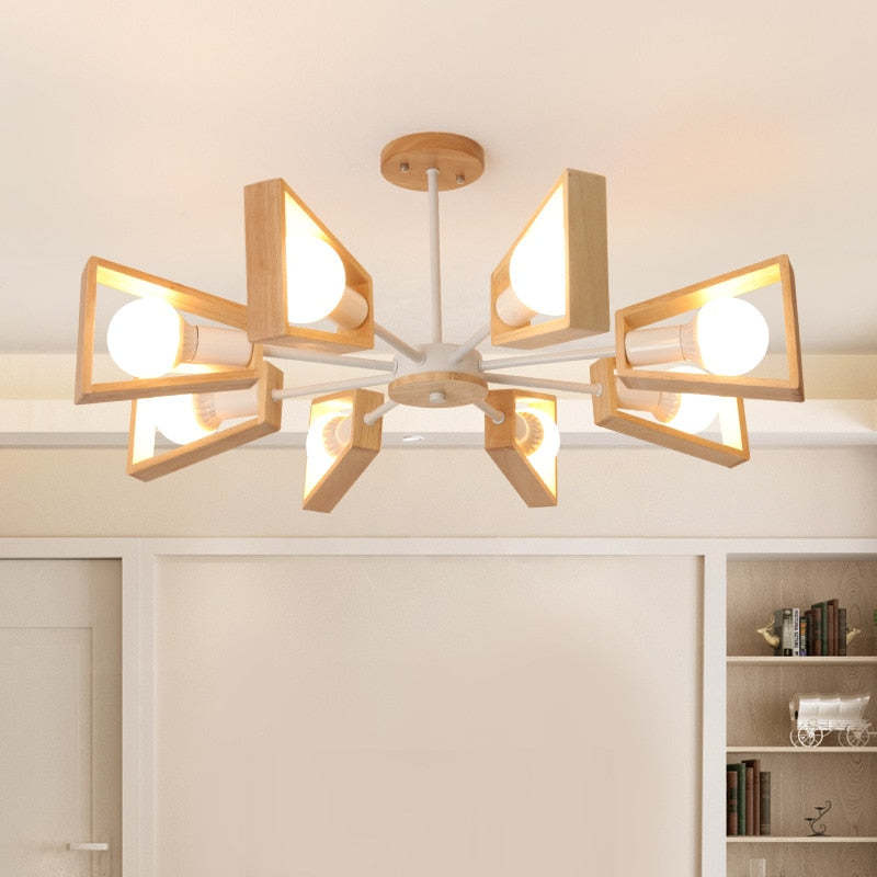 Muto Modern Nordic Rotatale Pendant Light, Wood, 3 Style