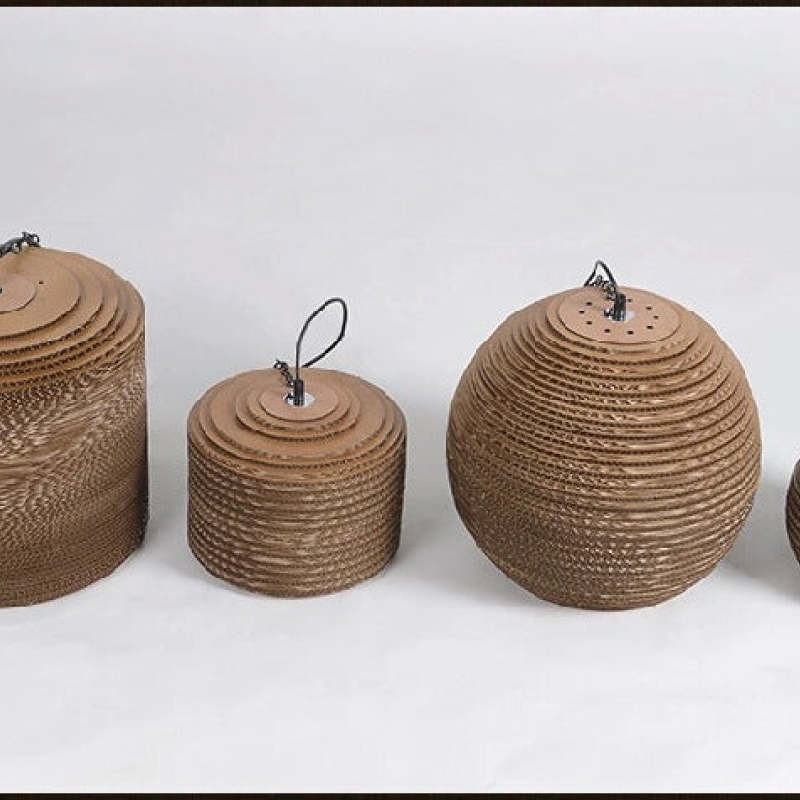 Muto Pastoral Silkworm Rustic Paper Pendant Light