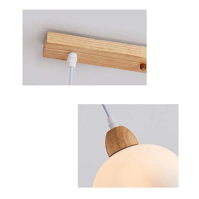 Muto Minimalist Flower Acrylic/Wood Pendant Light, White