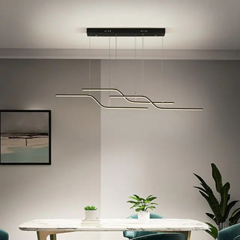 Arisha Minimalist Geometric Metal 3 Light Pendant Light, Dining Room