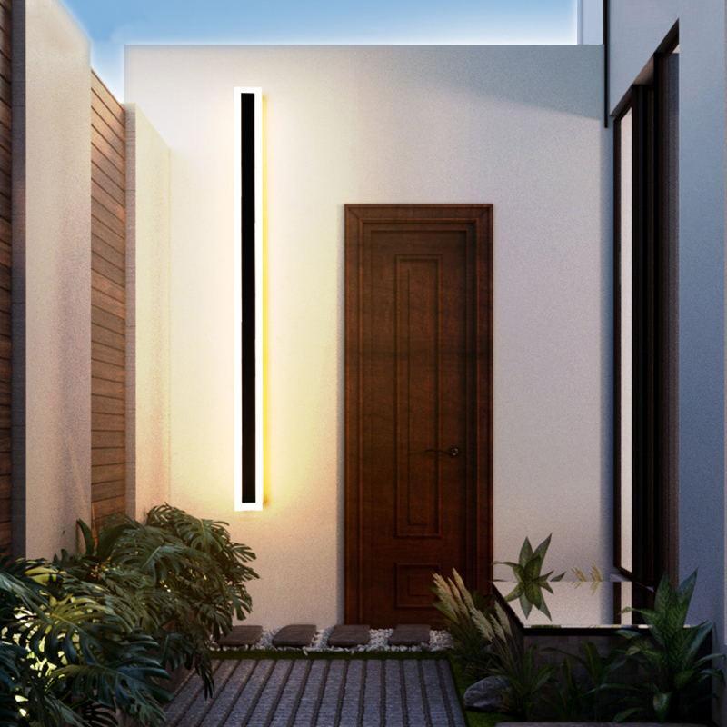 Ray Linear Metal LED Outdoor Wall Lamp, Black/White