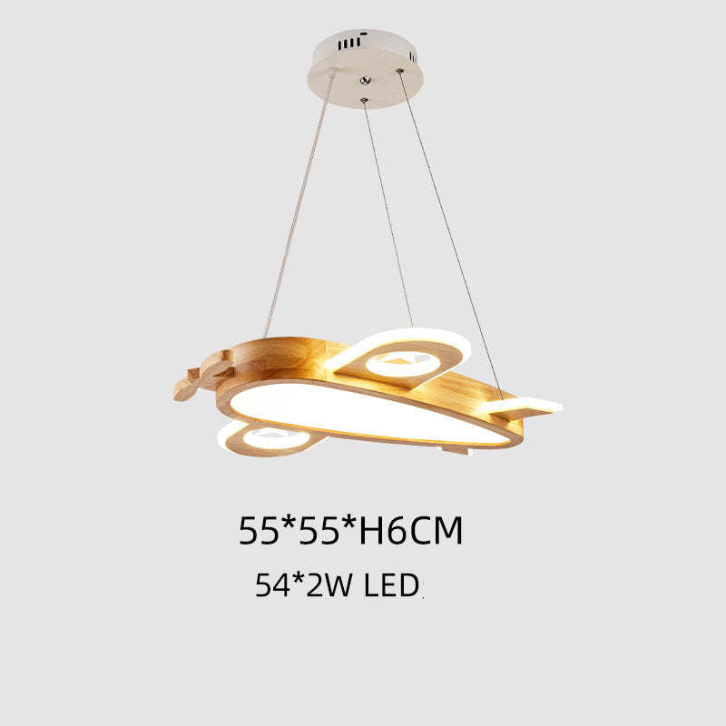 Arisha Modern Natural Creative DIY Children Airplane Shape Acrylic Pendant Light ,Wood