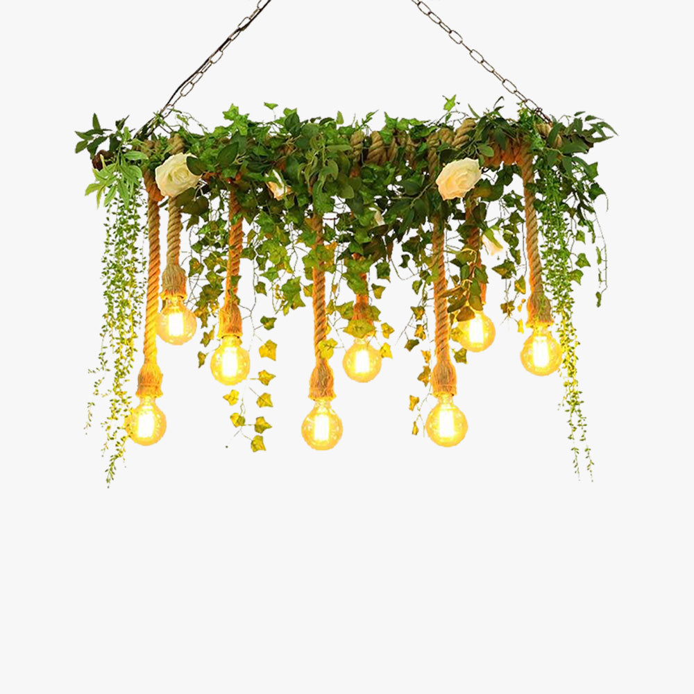 Ritta Natural Decorative Metal/Glass Pendant Light, Green
