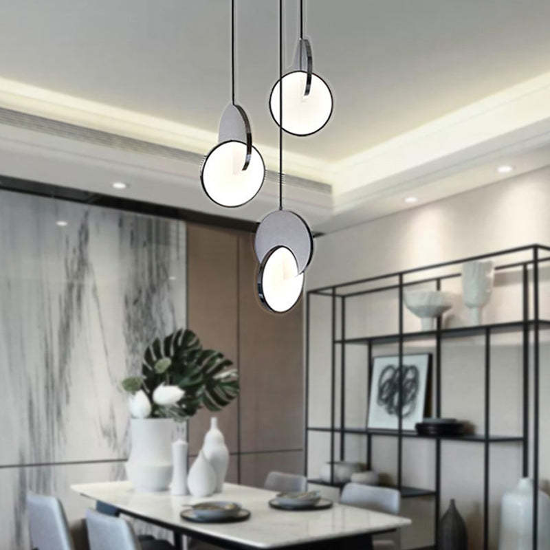 Arisha Pendant Light, Disc, Gold/Silver