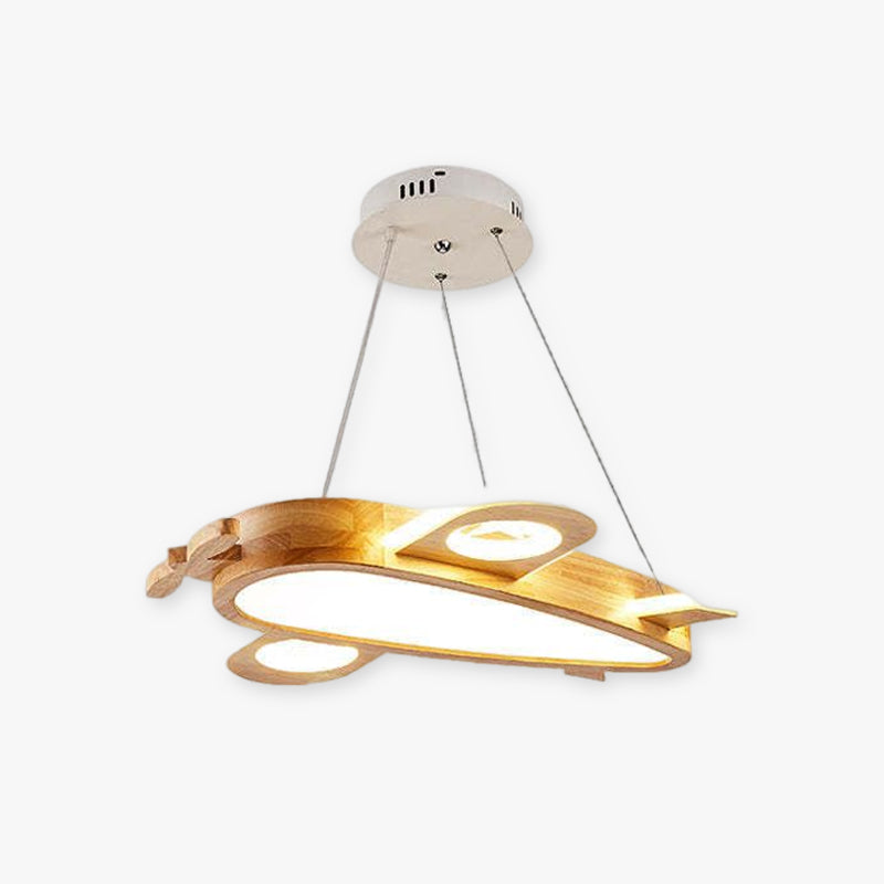 Arisha Modern Natural Creative DIY Children Airplane Shape Acrylic Pendant Light ,Wood