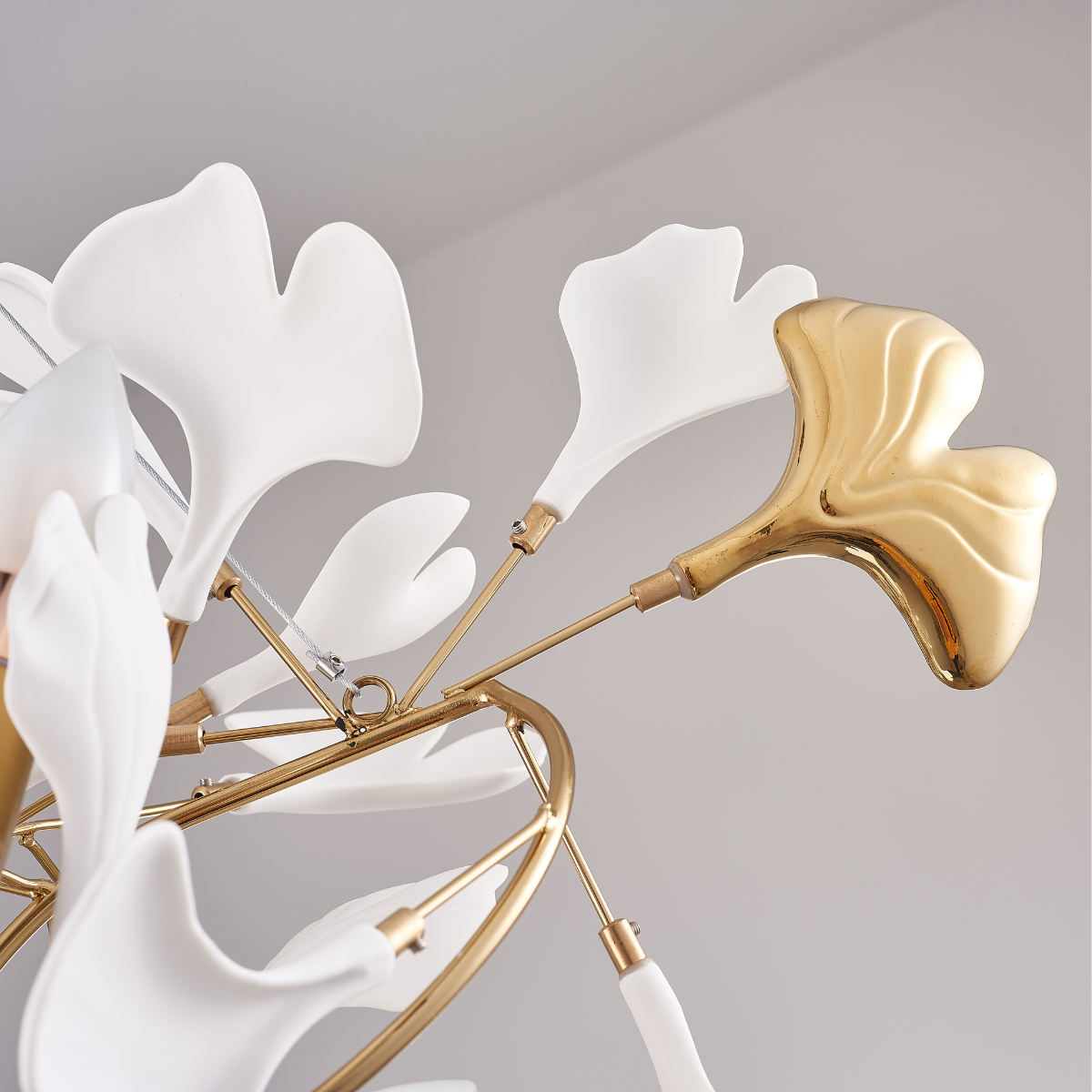 Olivia Luxury Ceramic Chandelier Large Foyer, Gingko leaf, Living Room