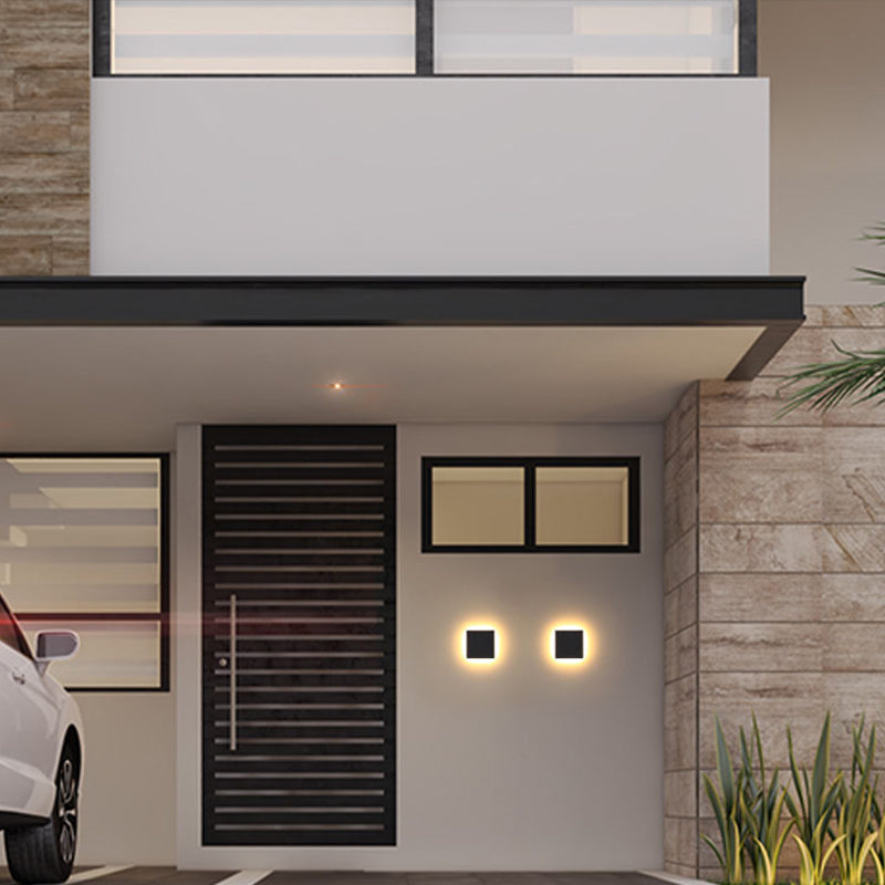 Ray Minimalist Round/Square Outdoor Wall Lamp LED, Black/White