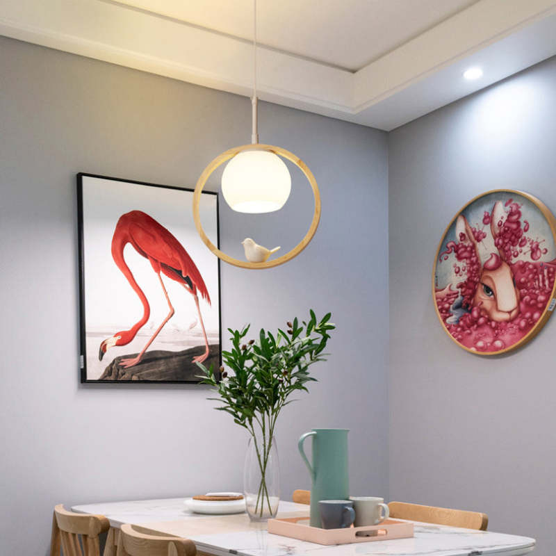 Arisha Wood Bird Aisle Pendant Light Staircase Porch Light