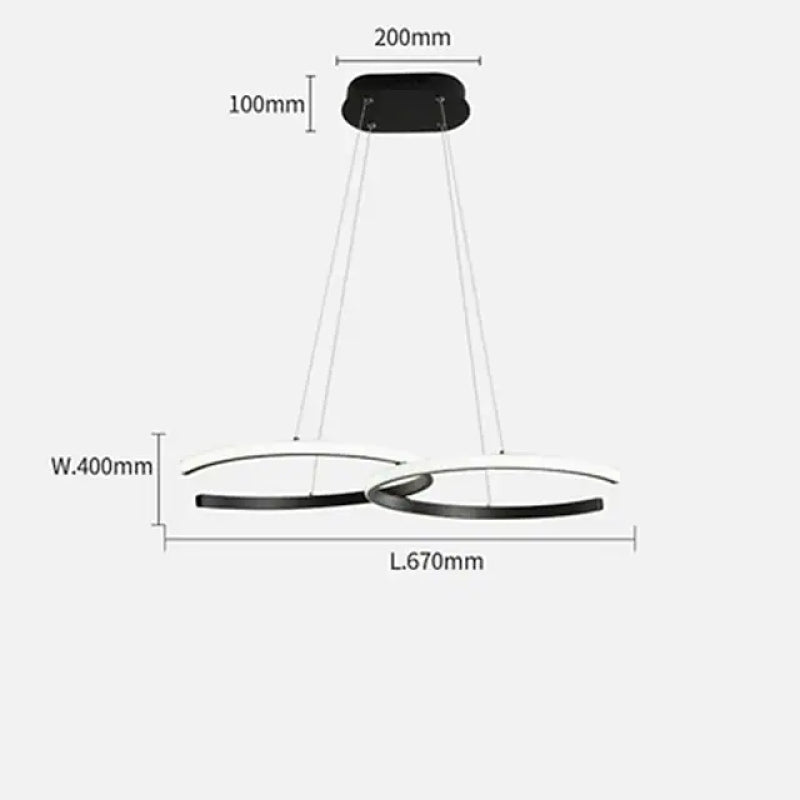 Arisha Modern Minimalist Pendant Light, Double-C