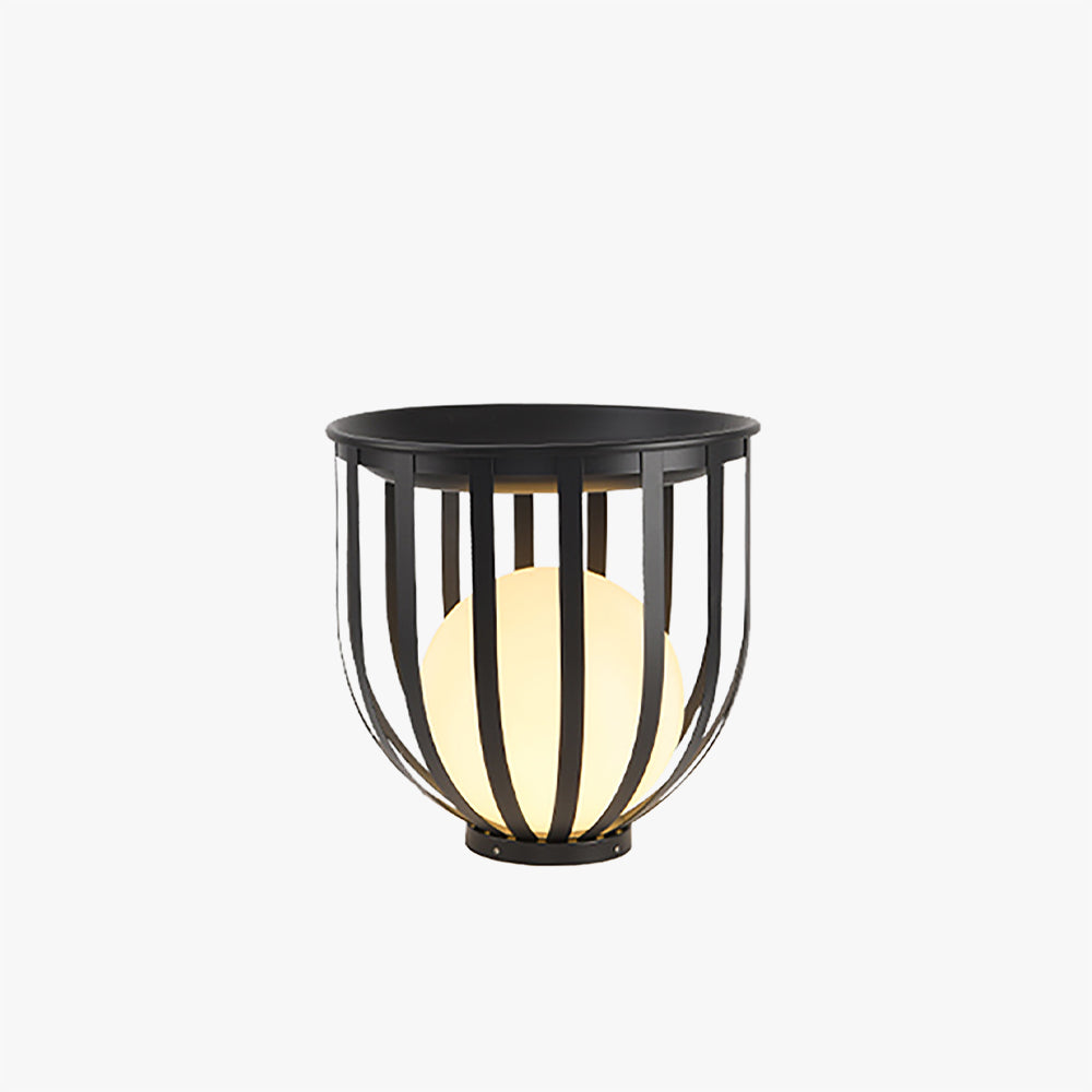 Ray Modern Globe Solar/Rechargeable Outdoor Floor Lamp, Black