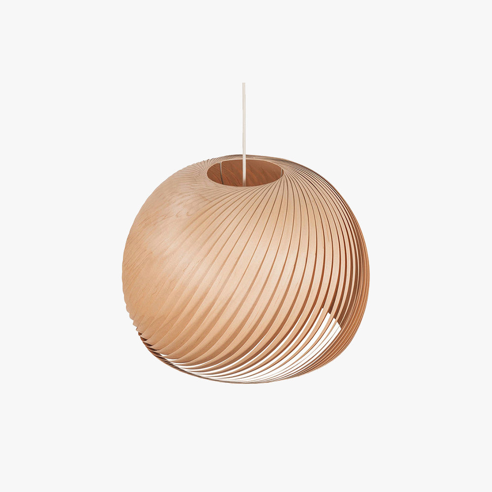 Muto Farmhouse Semi Metal Pendant Light, Brown/Wood