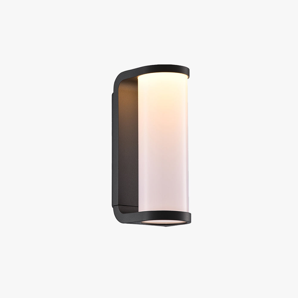 Ray Mondern Cylindrical Metal Outdoor Wall Lamp, Black