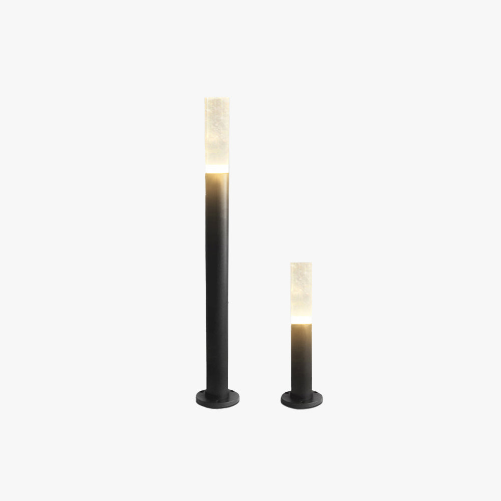 Ray Metal Cylindrical Outdoor Path Light, Black