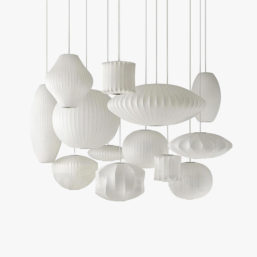 Ritta Vintage Artificial White Silk Shade Single Pendant Light