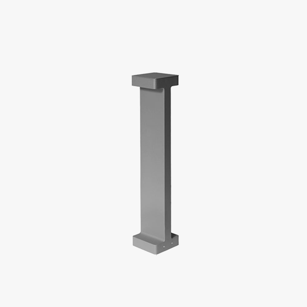 Ray Modern Metal T-Shaped Solar Outdoor Path Light, Black