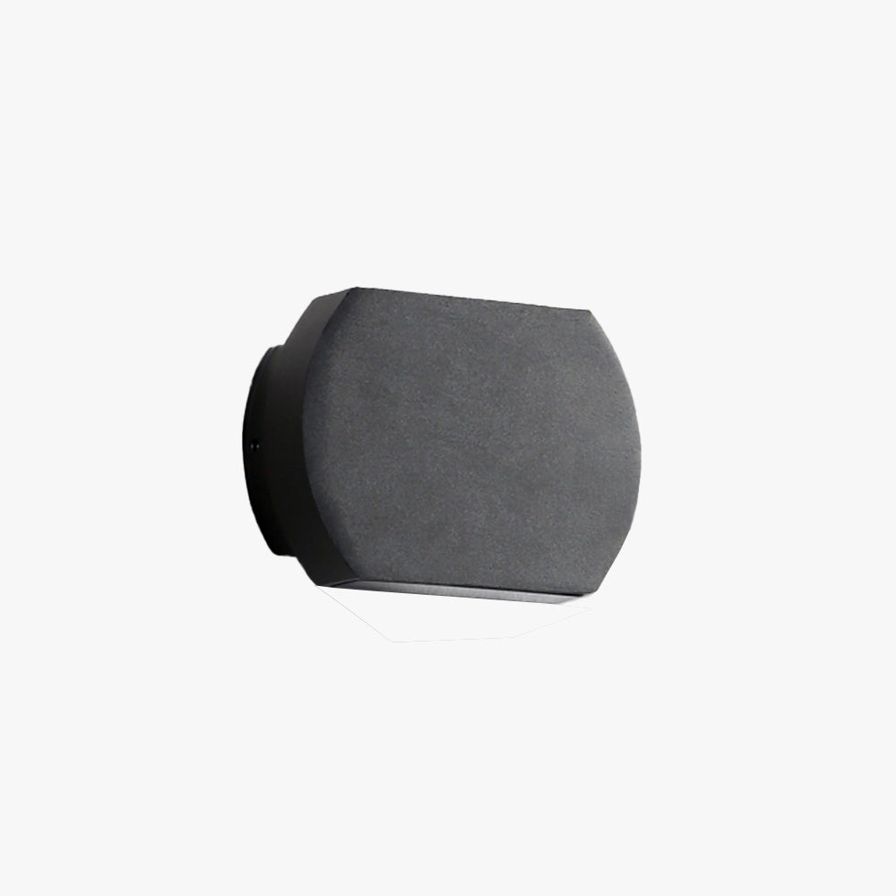 Ray Minimalist Geometric Metal Outdoor Wall Lamp, Black/Grey