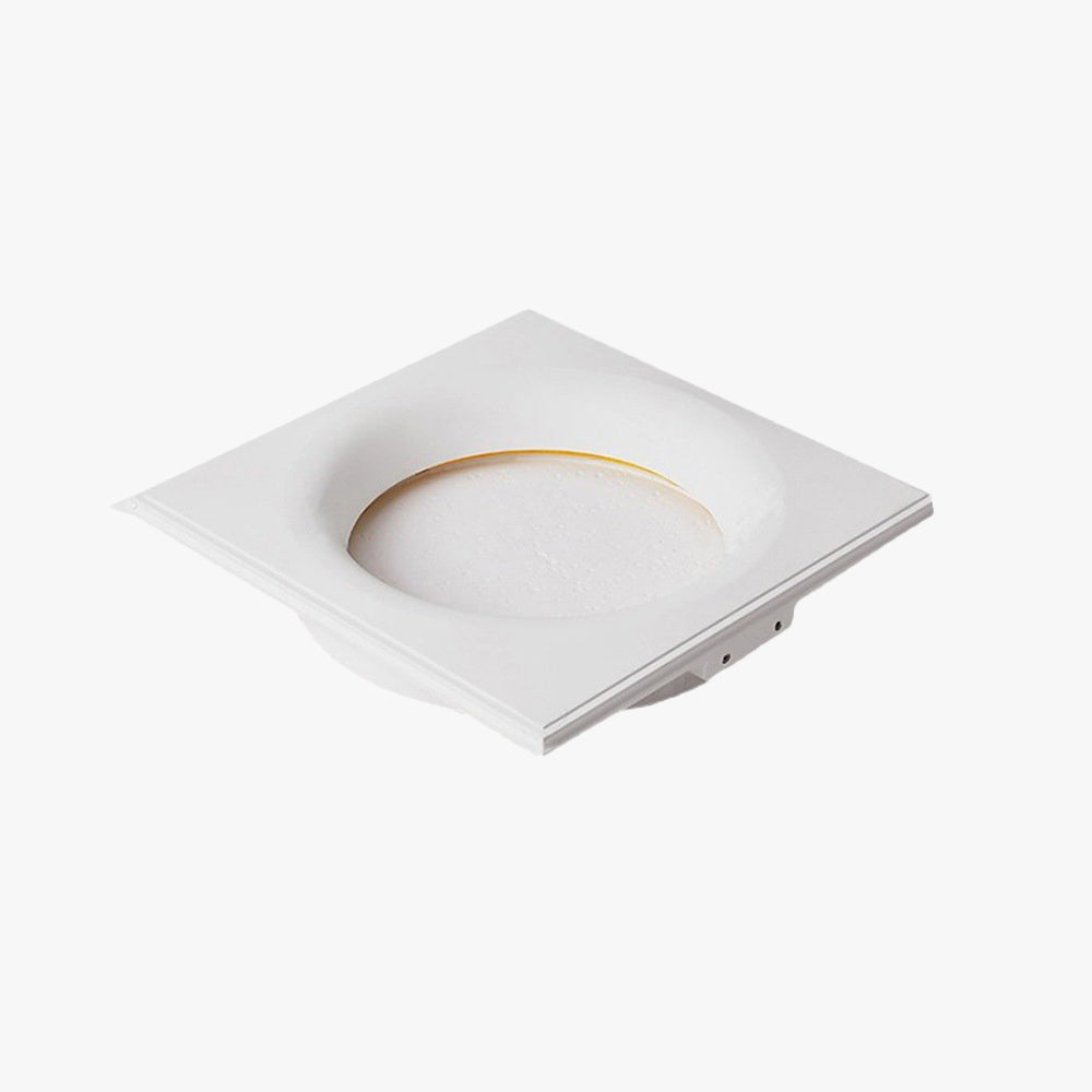 Aria Decorative Moon Metal/Gypsum Wall Lamp, White