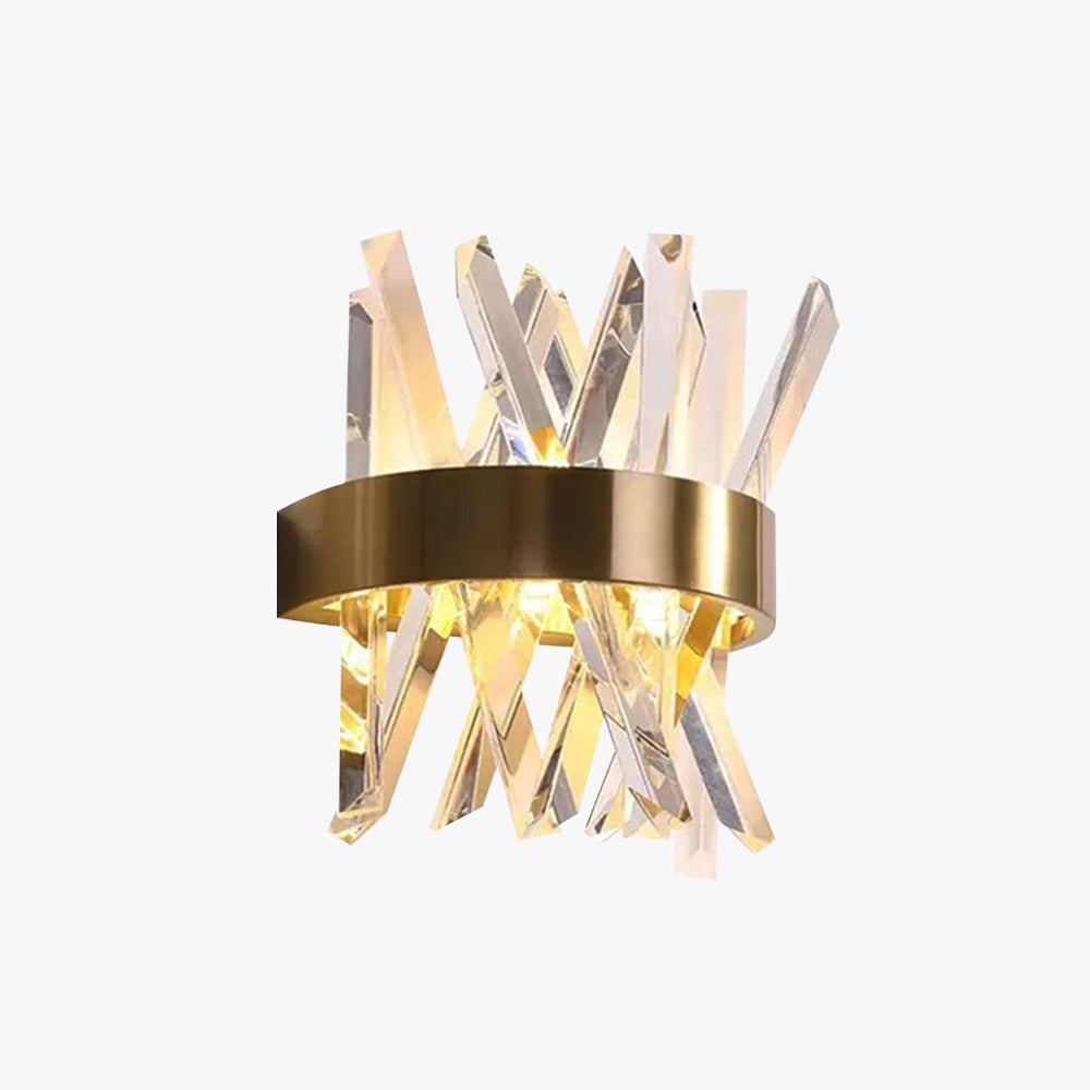 Kristy Decorative Geometric Crystal/Metal Wall Lamp, Gold