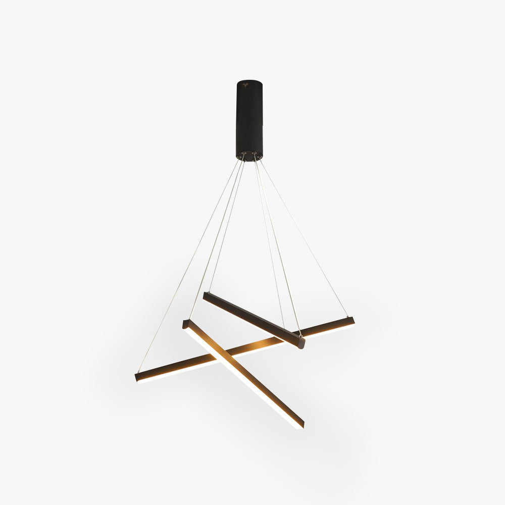 Arisha Minimalist Linear Metal Pendant Light, Living Room, Black