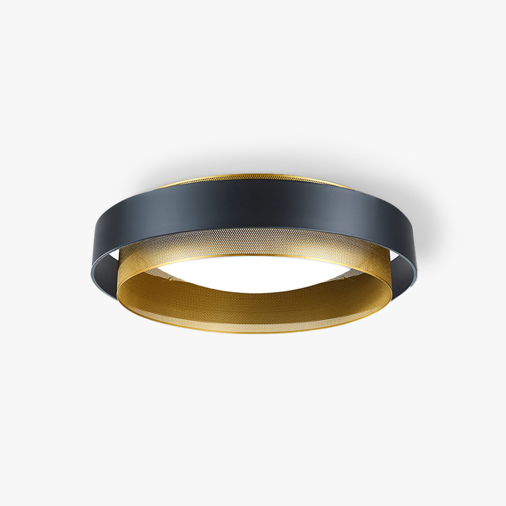 Arisha Modern Ring Metal/Acrylic Flush Mount Ceiling Light, White/Black