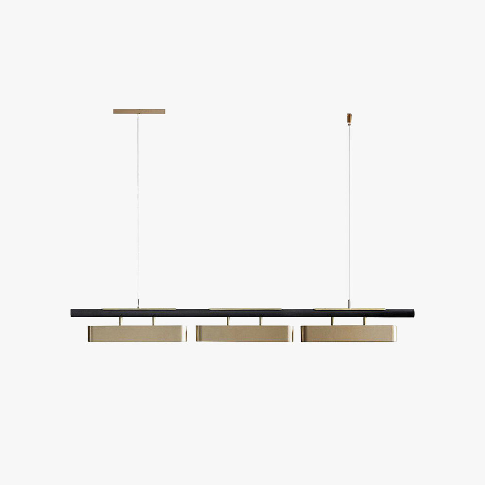 Arisha Pendant Light Rectangular Modern, Metal, Black/Brass, Office