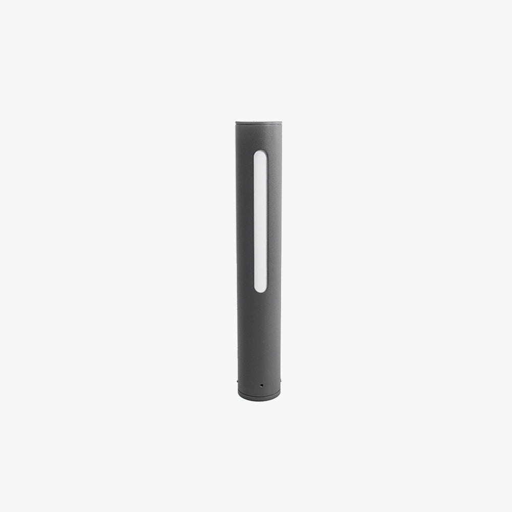 Ray Metal Cylindrical Linear Strip Outdoor Path Light, Black