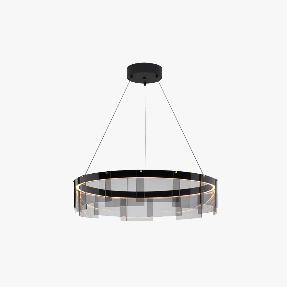 Arisha Modern Ring Metal Pendant Light, Black