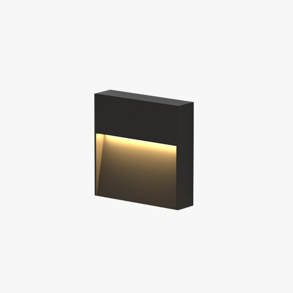 Ray Metal Rectangular Outdoor Deck/Step Light, Black