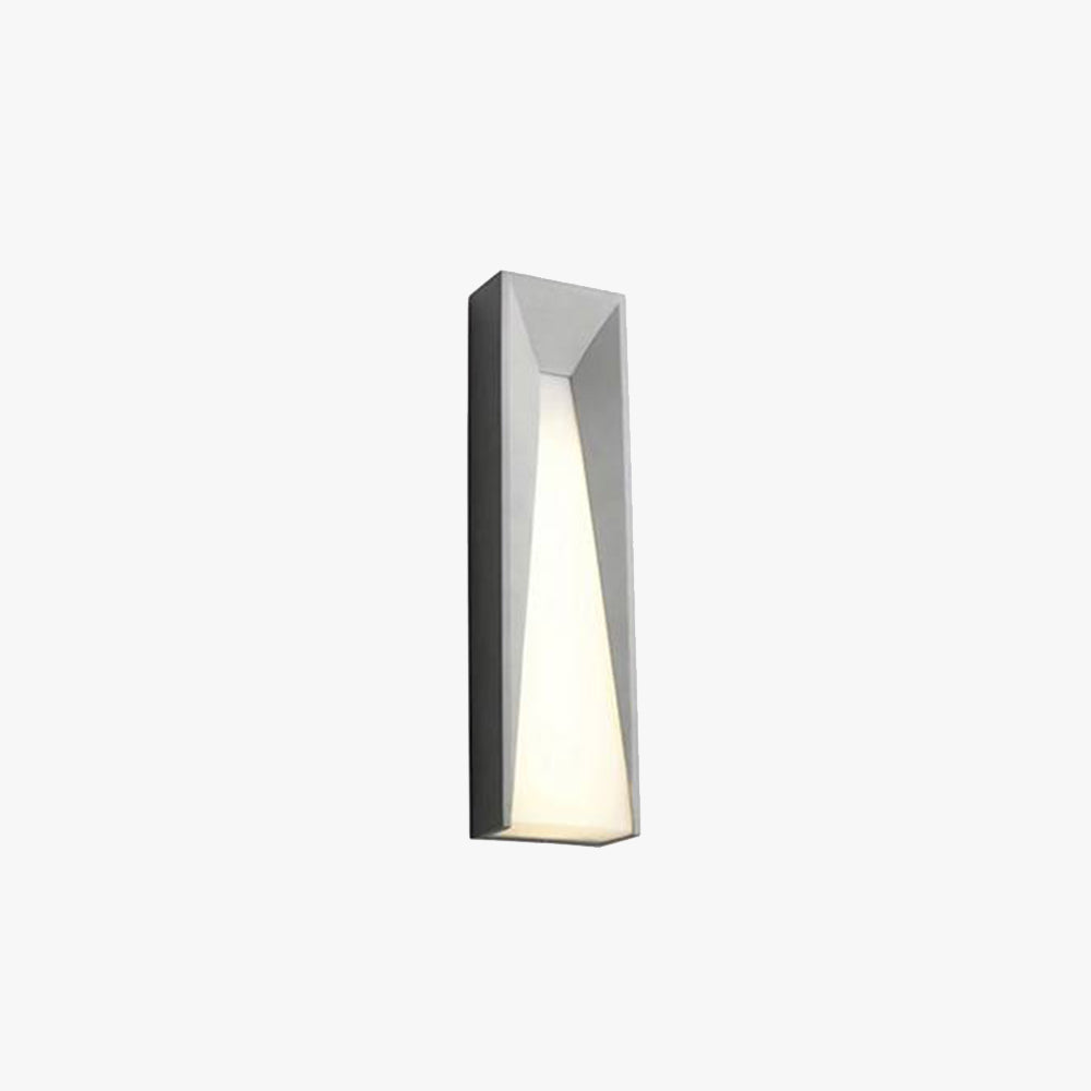Ray Modern Rectangular Metal Outdoor Wall Lamp, Black/White
