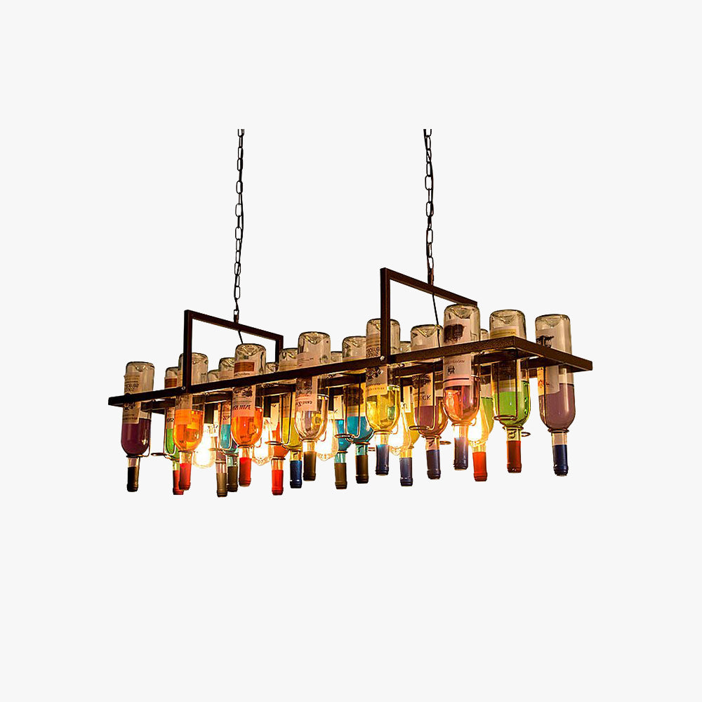 Austin Art-Deco Wine Bottle Glass Pendant Light Rust