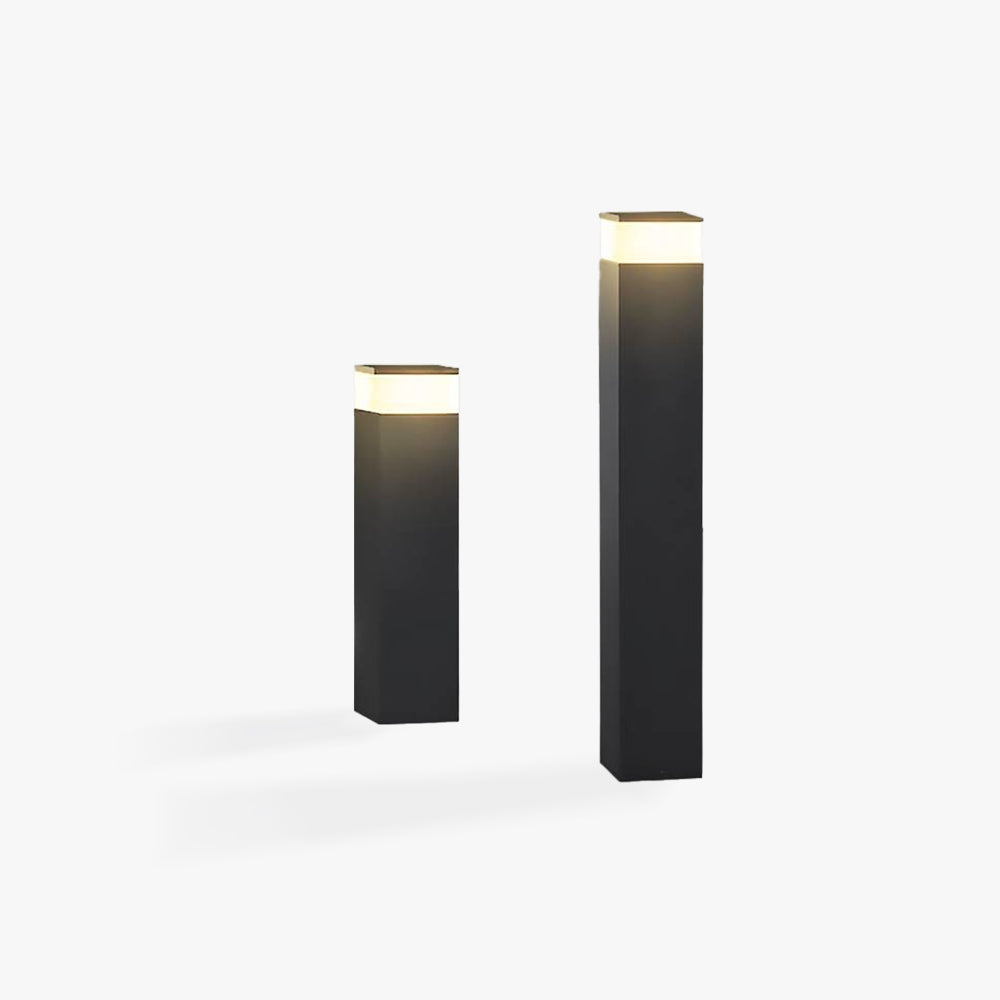 Ray Modern Metal Rectangular Outdoor Path Light, Black
