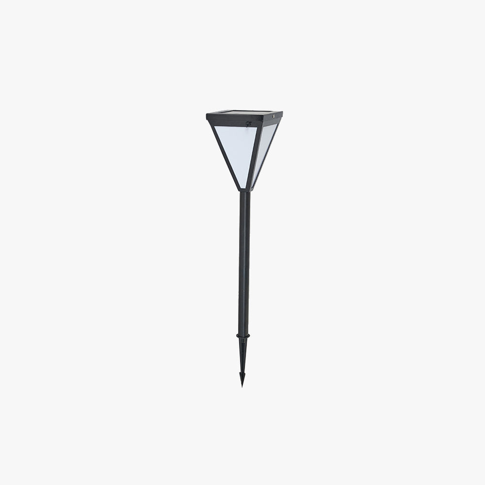 Ray Modern Metal Tapered Solar Outdoor Path Light, Black