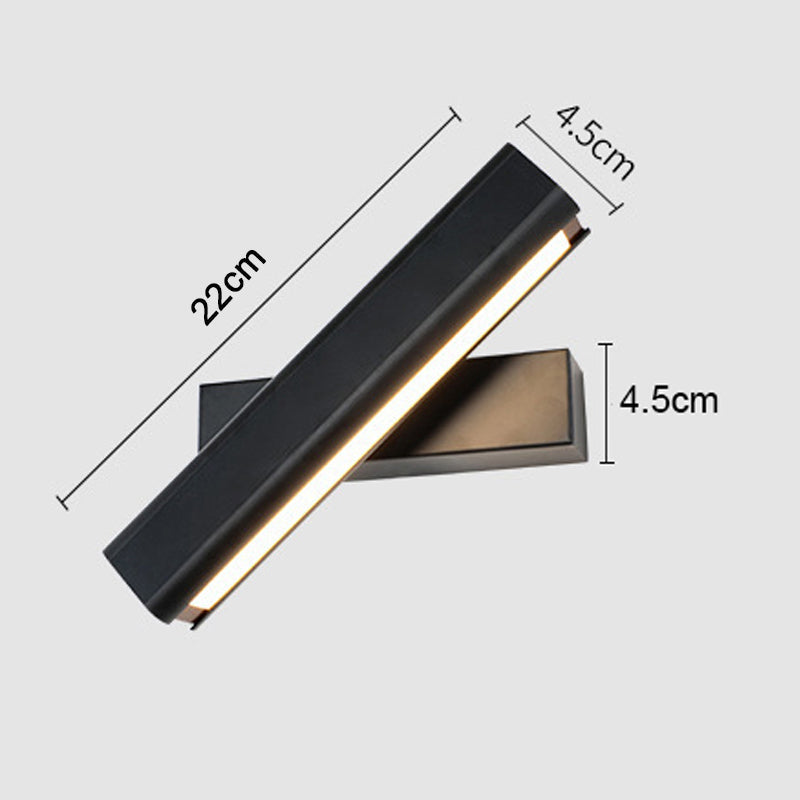 Ray Modern Rectangles Metal Rotatable Wall Lamp, Black/White