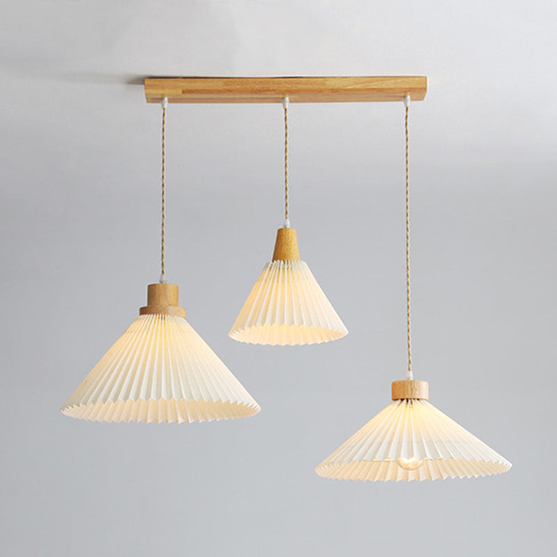 Muto Pendant Light Umbrella Shape Art, Wood, White, Bedroom
