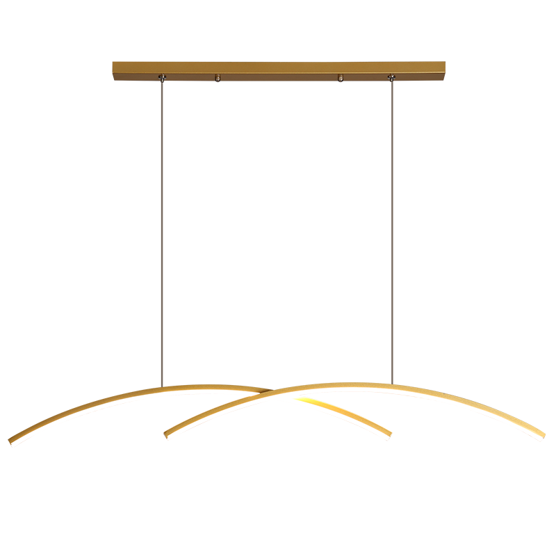 Arisha Pendant Light Linear/Double Curve Modern, Metal, Black/Gold