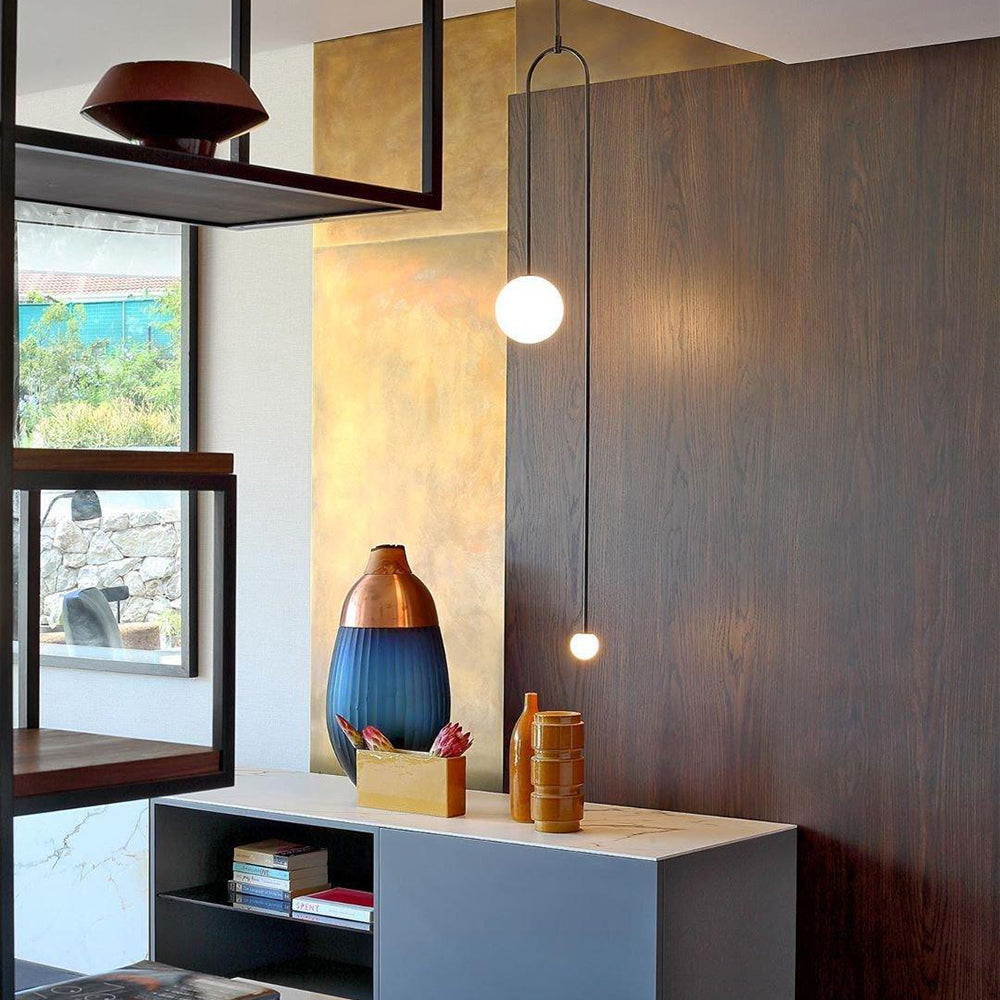 Arisha Minimalist Linear Mobile Pendant Light, Black