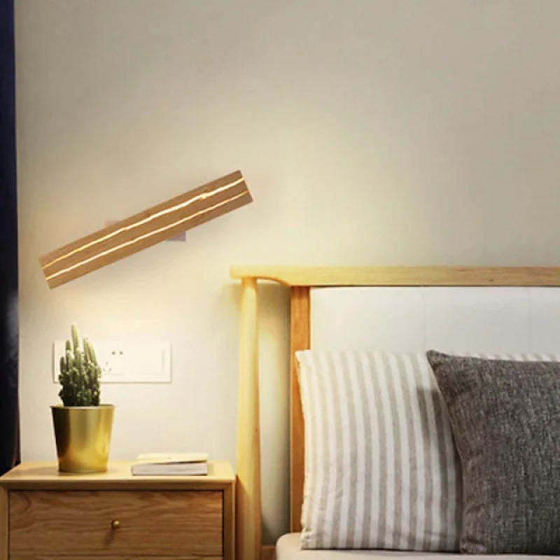 Muto Rotatable Crackle Nature Wood Board LED Wall Lamp
