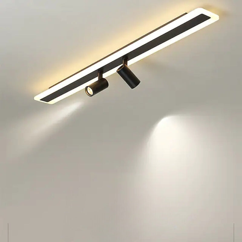 Aim Minimalist Double-linear Ceiling Light Spotlight, Black