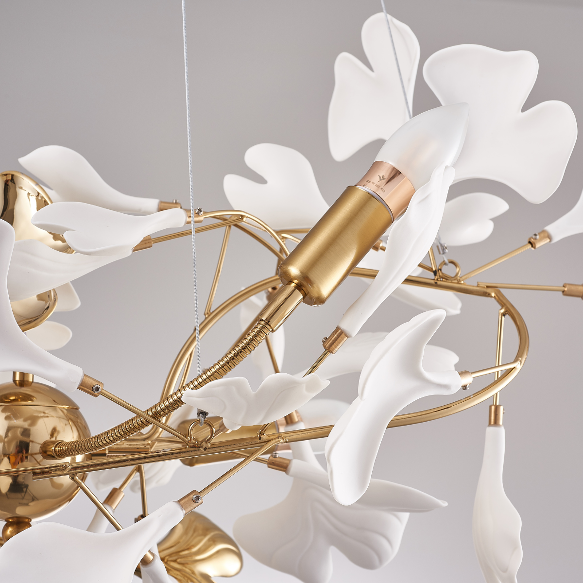 Olivia Luxury Ceramic Chandelier Large Foyer, Gingko leaf, Living Room