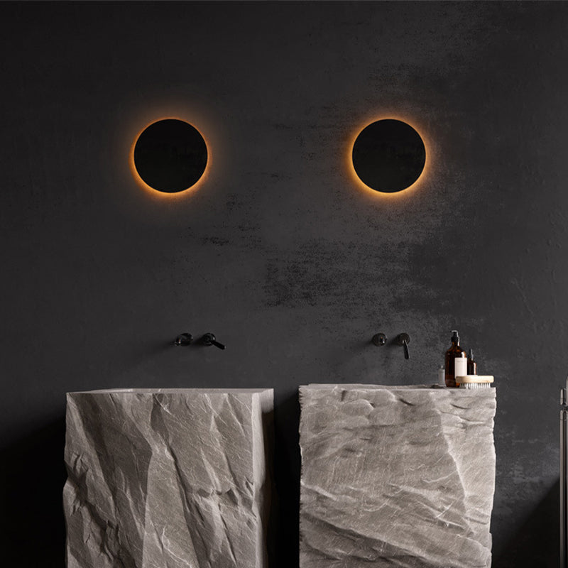 Ray Minimalist Round/Square Outdoor Wall Lamp LED, Black/White