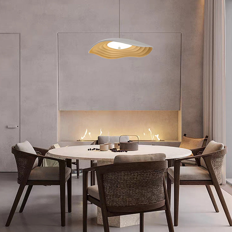 Arisha Wabi-Sabi Resin LED Pendant Light, White/Orange/Black