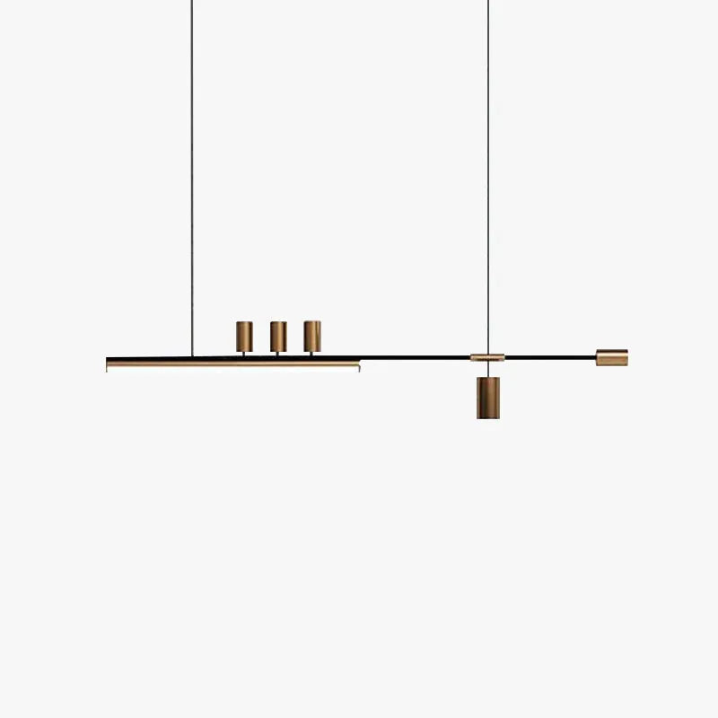 Arisha Modern Minimalist Liner Pendant Light, Gold/Black 5 Head