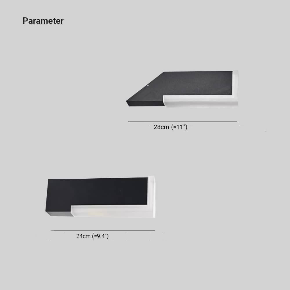Ray Modern Geometric Acrylic Outdoor Wall Lamp, Black