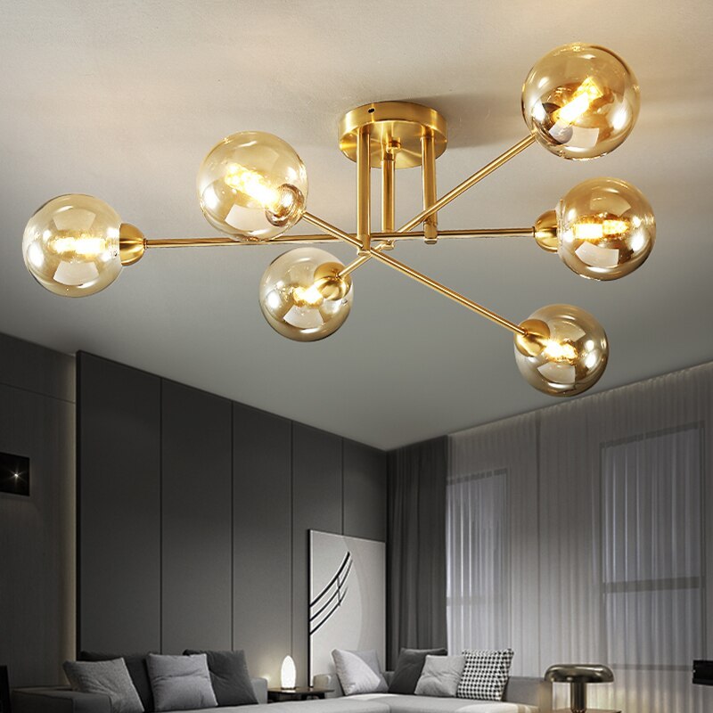 Valentina Industrial Glass Globe Chandelier LED, 6 Style