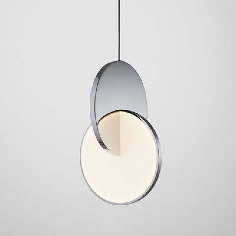 Arisha Pendant Light, Disc, Gold/Silver