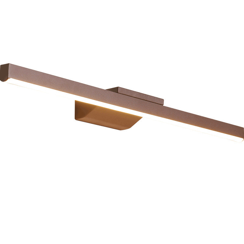 Arisha Modern Linear Metal Wall Lamp Mirror Front, Coffee