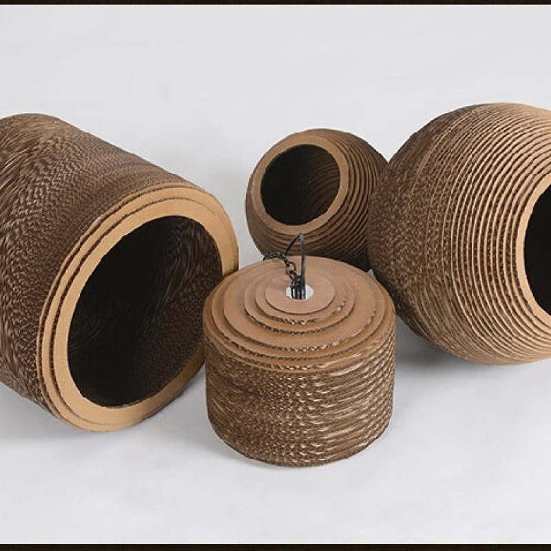 Muto Pastoral Silkworm Rustic Paper Pendant Light