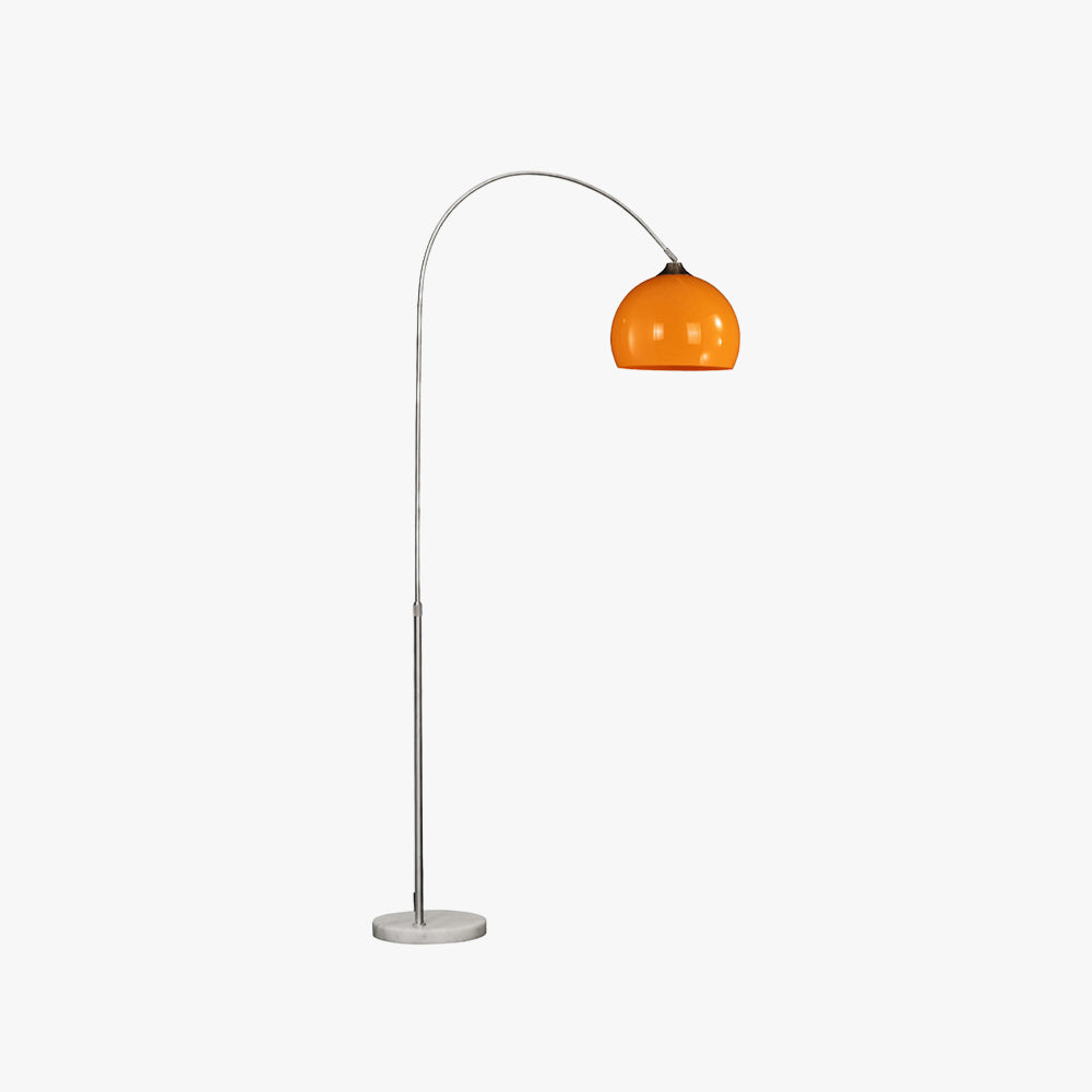 Mira Floor Arc Lamp, Tall Floor Light, Modern, Orange/ White
