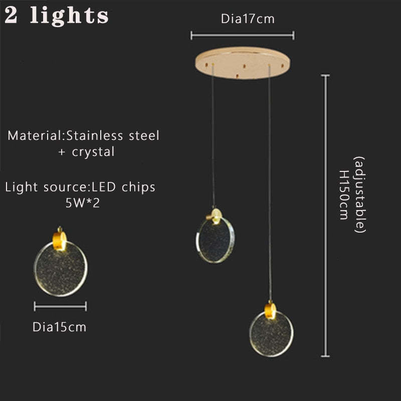 Kristy Luxury Circular Ripple Round Crystal Golden Chandelier