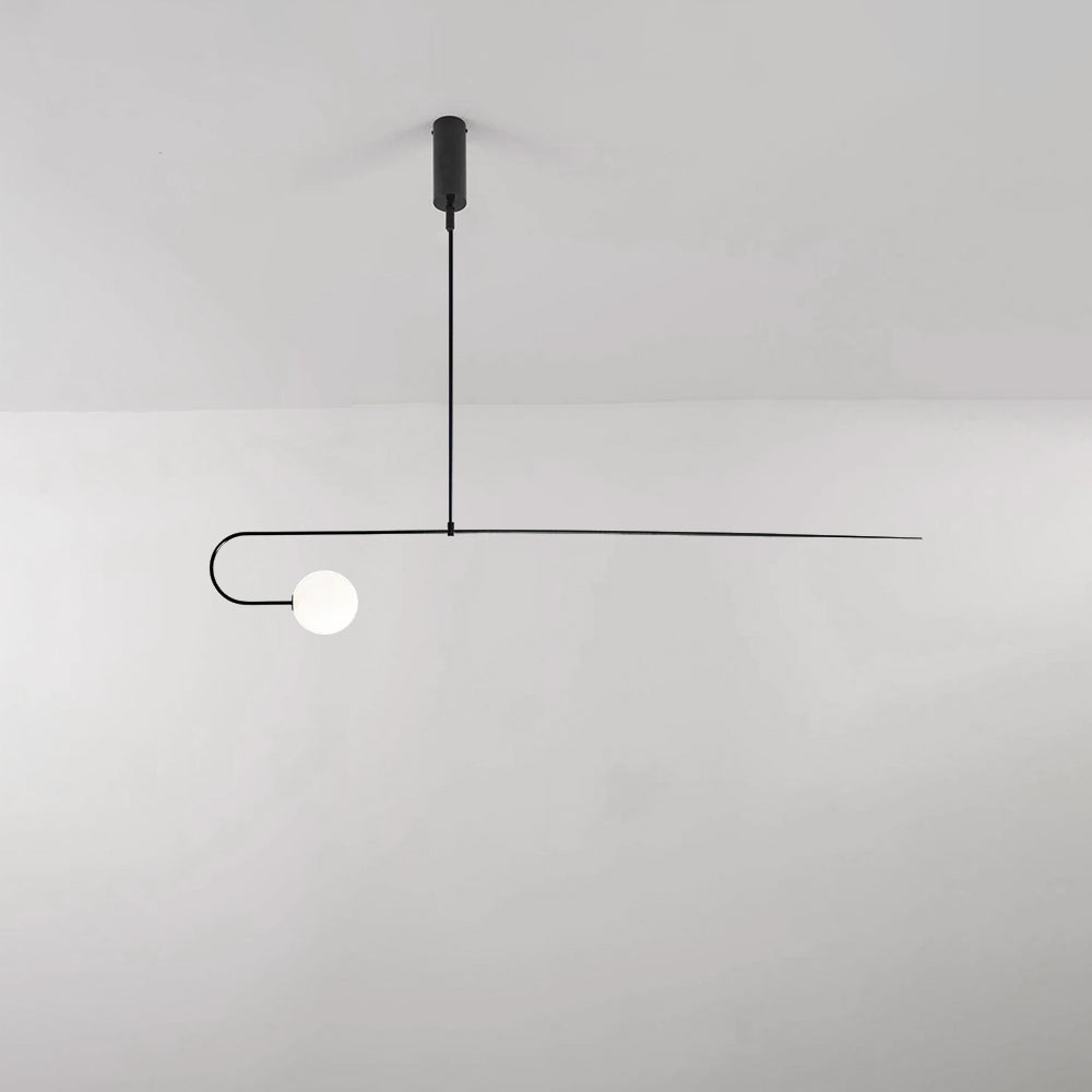 Arisha Minimalist Linear Mobile Pendant Light, Black